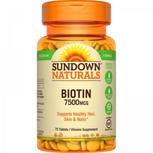 Sundown Naturals Biotin 7500mcg 75 Tablets