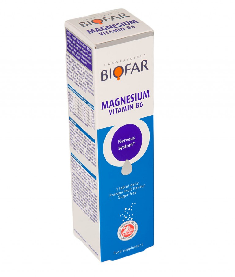 BioFar Magnesium Vitamin B6 20 Effervescent Tablets - Pharmaholic