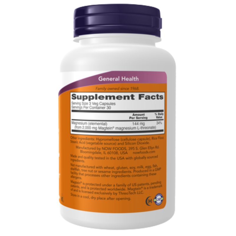 NOW Magtein Magnesium L-Threonate
